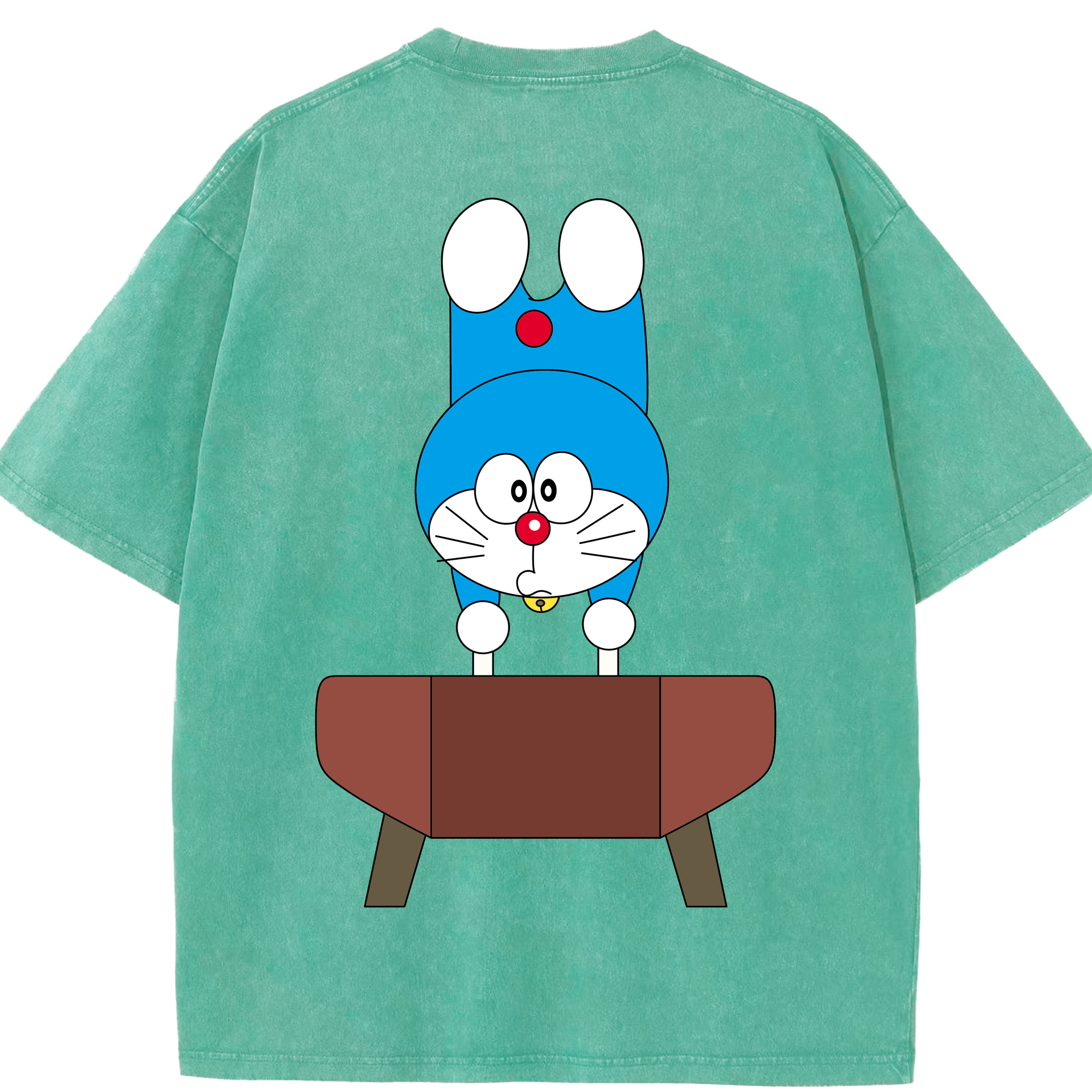 （画像用） ドラえもん Doraemon 綿100% ヴィンテージ風 半袖Tシャツ（背面プリント）
